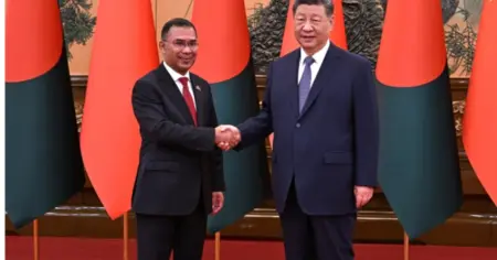 চীনের প্রেসিডেন্ট শি জিনপিংয়ের সঙ্গে প্রধানমন্ত্রী তারেক রহমানের বৈঠক শুরু