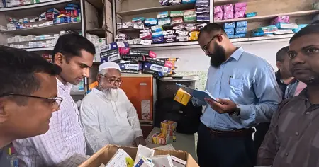 আলমডাঙ্গায় মেয়াদোর্ত্তীর্ণ ওষুধ রাখার দায়ে ৫ ব্যবসায়ীকে জরিমানা 