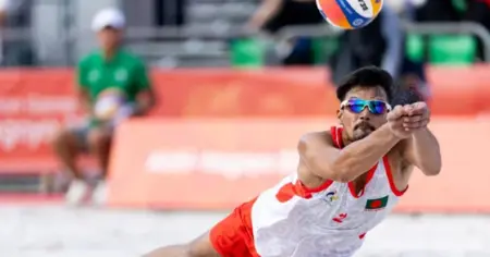 এশিয়ান গেমসে মালদ্বীপকে হারিয়ে ঘুরে দাঁড়াল বাংলাদেশের বিচ ভলিবল দল