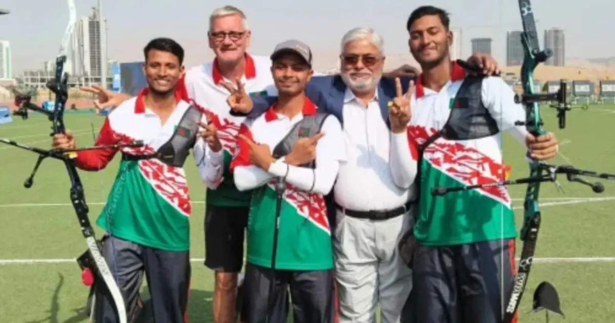 ইরাকে এশিয়া কাপ আর্চারিতে পুরুষ রিকার্ভ দলের স্বর্ণজয়