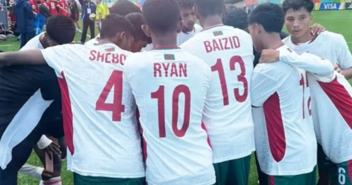 ফিফা অনূর্ধ্ব-১৫ বিশ্বকাপে ওয়েলসের বিপক্ষে ড্র করে শুভসূচনা বাংলাদেশের