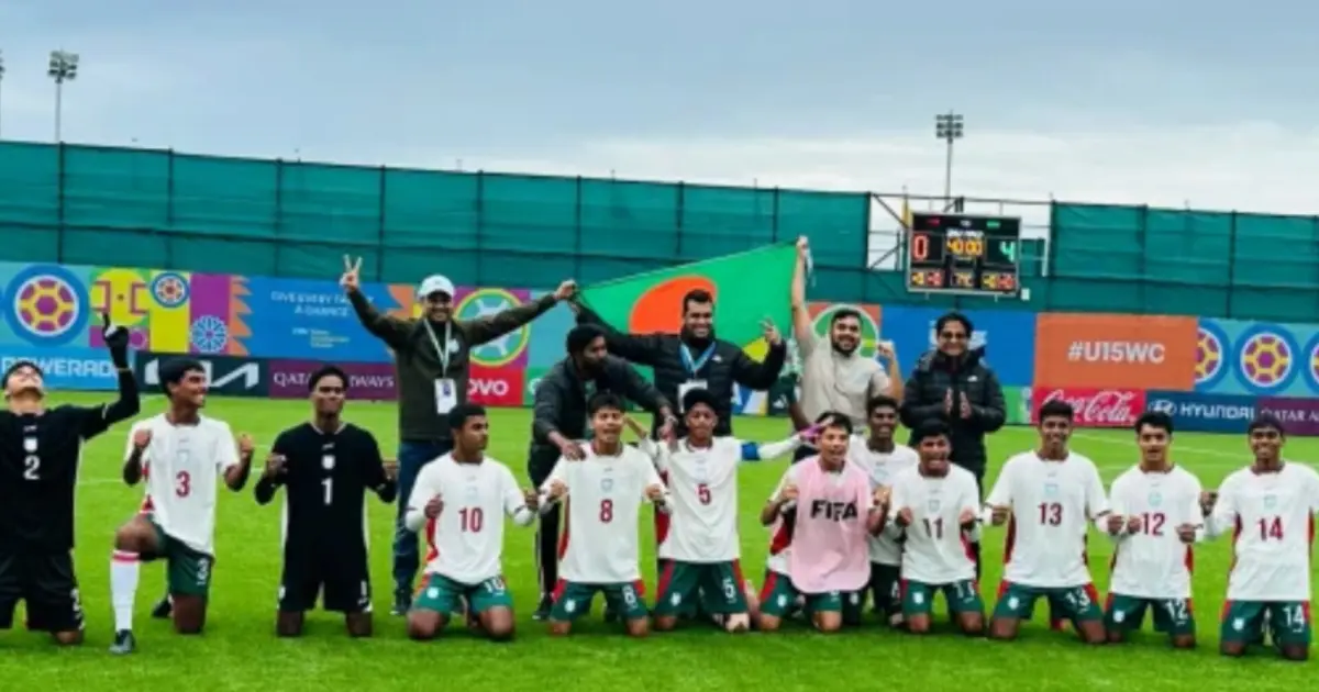মন্টেনেগ্রোকে ৪ গোল দিয়ে অনূর্ধ্ব-১৫ বিশ্বকাপের সেমিফাইনালে বাংলাদেশ