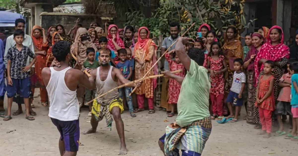 আলমডাঙ্গার শালিকায় গ্রামবাংলার ঐতিহ্যবাহী লাঠিখেলা অনুষ্ঠিত