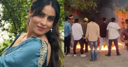 শুটিং সেটে ভয়াবহ আগুন, অল্পের জন্য বাঁচলেন সঞ্জনা পাণ্ডে